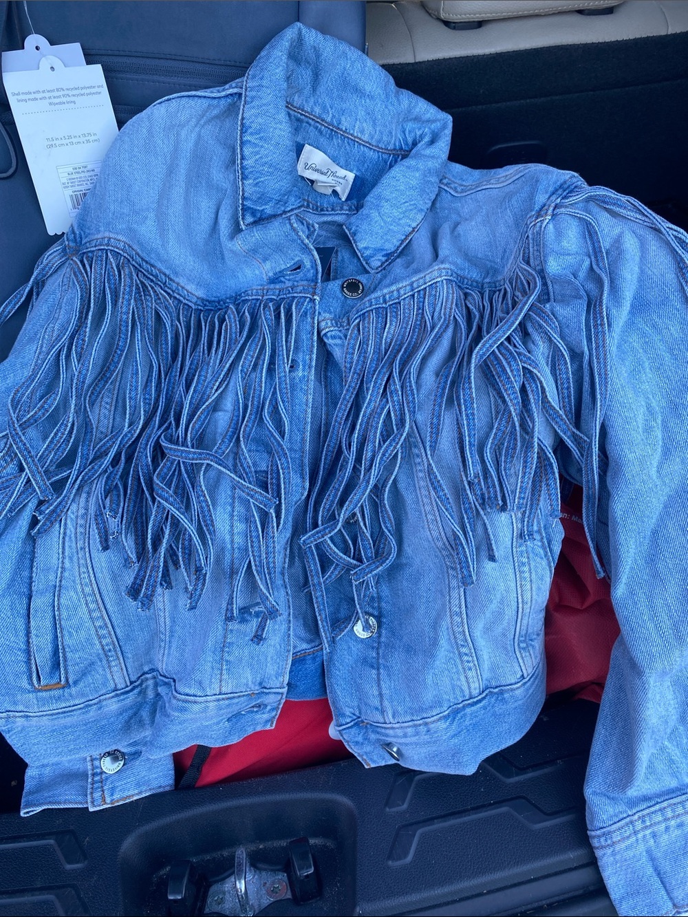 Wrangler Light Blue Denim Fringe Jacket